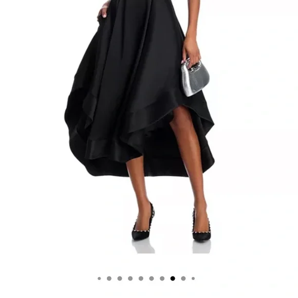 Aqua Mikado strapless midi gown - Picture 5 of 6